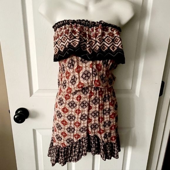 Aeropostale Black Cream MINI Off The Shoulders Sundress Women's Medium M EUC - Picture 10 of 16